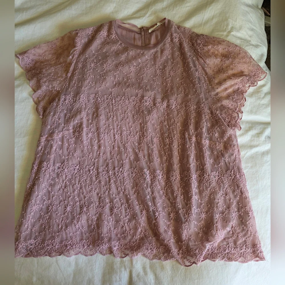 Everleigh Blush Lace Blouse - Picture 2 of 4